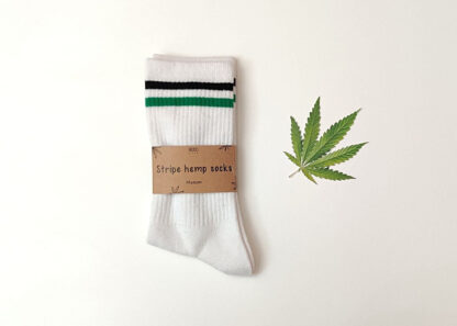 Striped White Socks Large